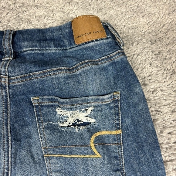 American Eagle Jeans Womens 2 Short Curvy Hi Rise Jegging Stretch Distressed - Picture 5 of 6